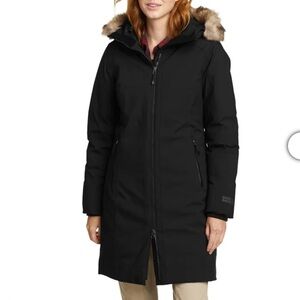 NWOT Eddie Bauer Women's Down Black Hooded Ski Jacket